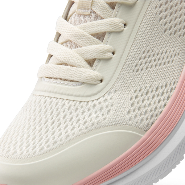  Women's Knitted Lifestyle Walking Sneakers - WHITE - 4